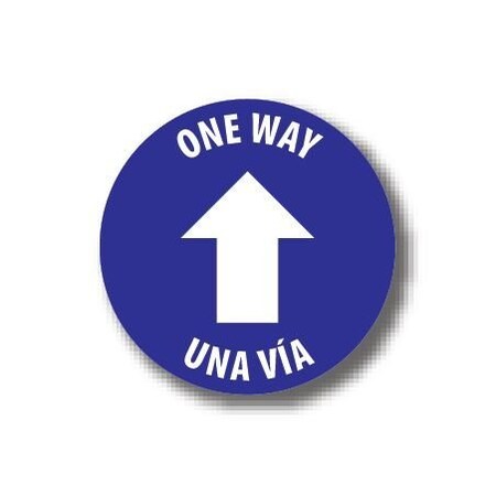 Ergomat 4in CIRCLE SIGNS One Way - Bilingual English/Spanish DSV-SIGN 16 #3850 -UEN